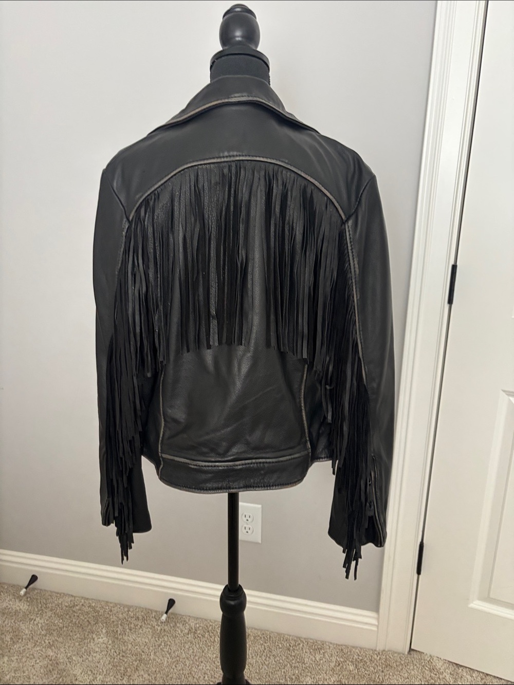 STS Ranchwear Black Leather Fringe Jacket - Picture 7 of 7